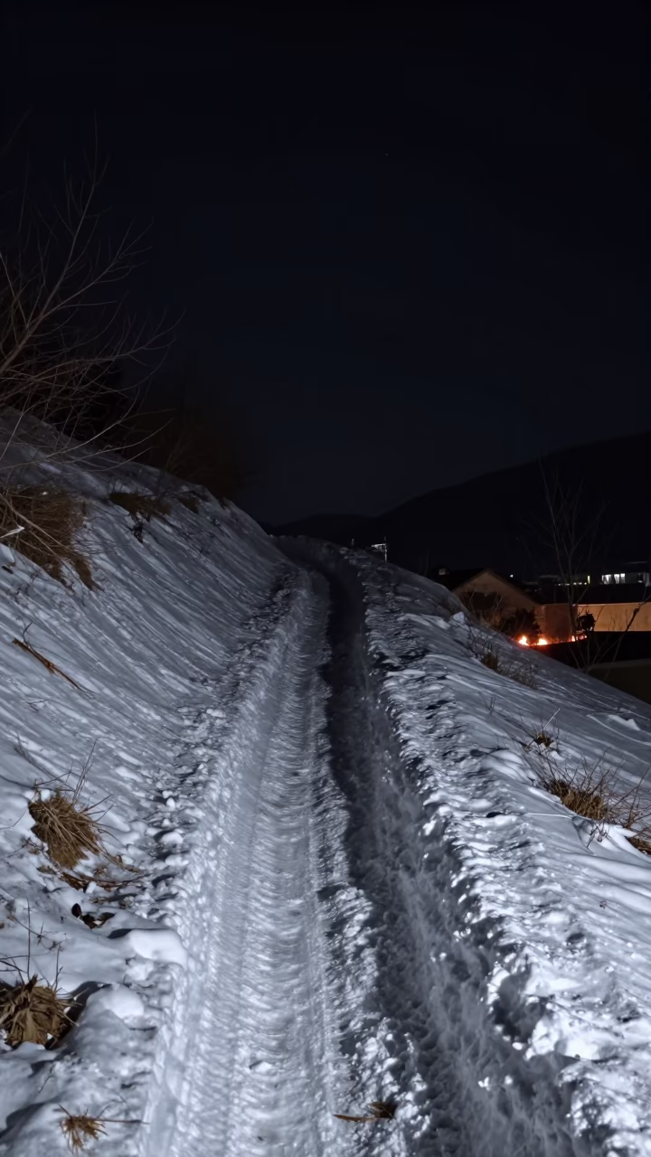 Moonlit Avalanche Chute Under Night Sky in beneath a dark-sky overlook near Mostar