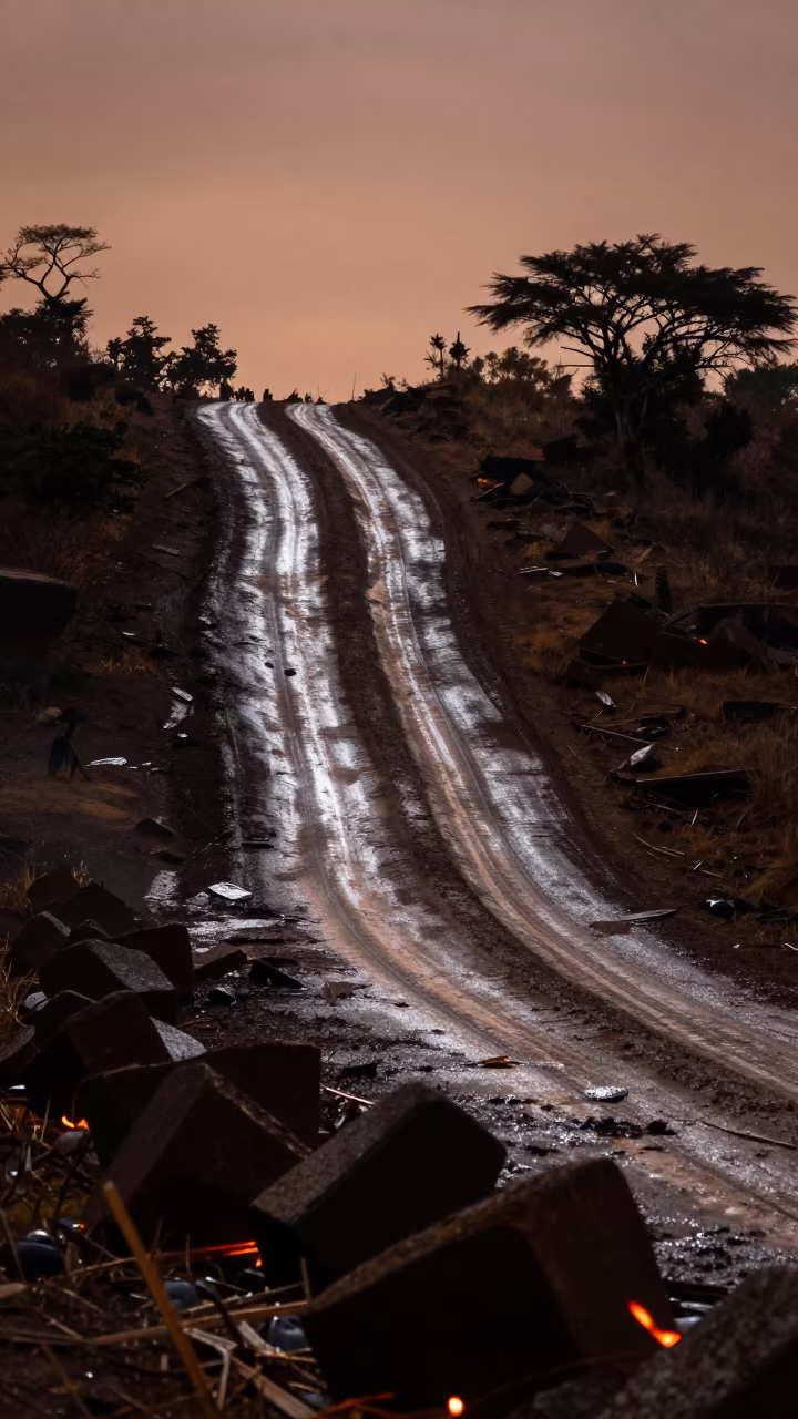 Moonlit Avalanche Chute Striped Silver Shadow Zimbabwe in from a moonlit breakwater in Zimbabwe