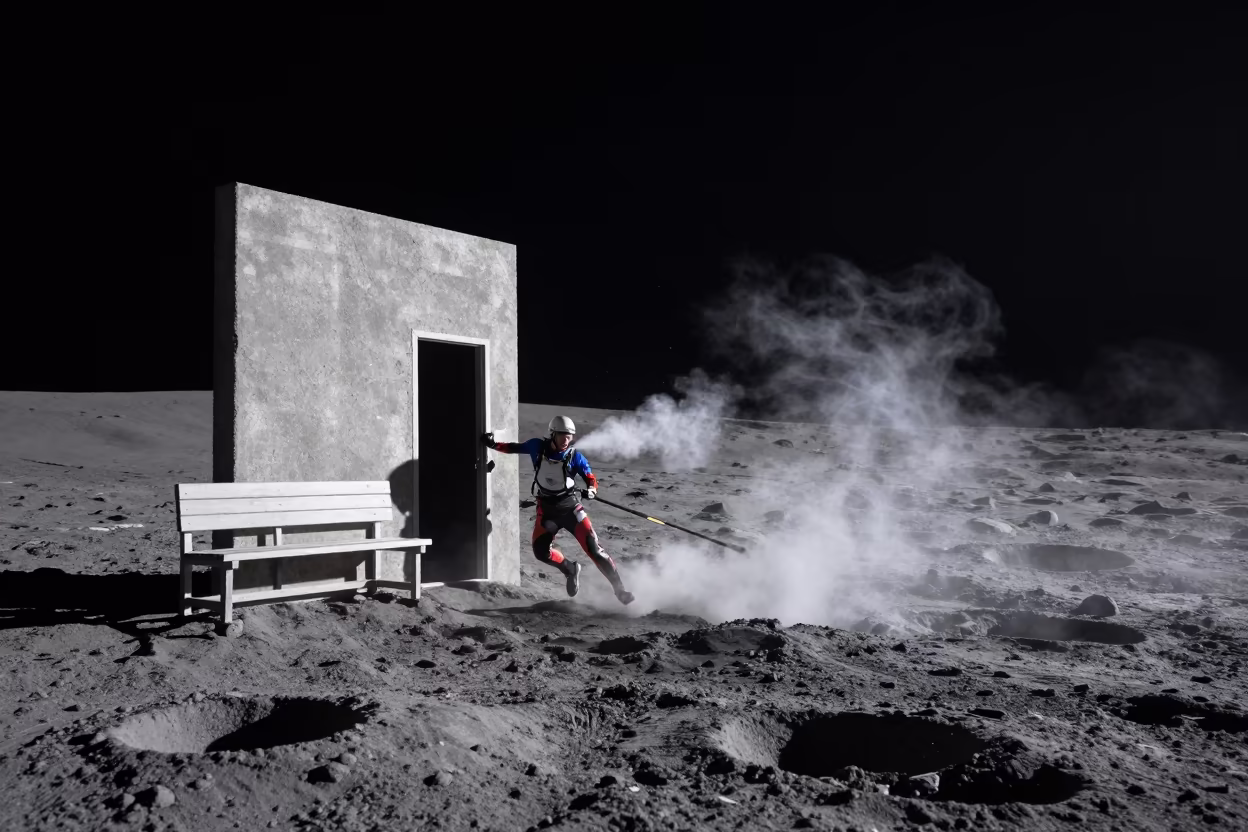 Moonlit Kayaker Under Arena Spill in by a riverbank near Trelew