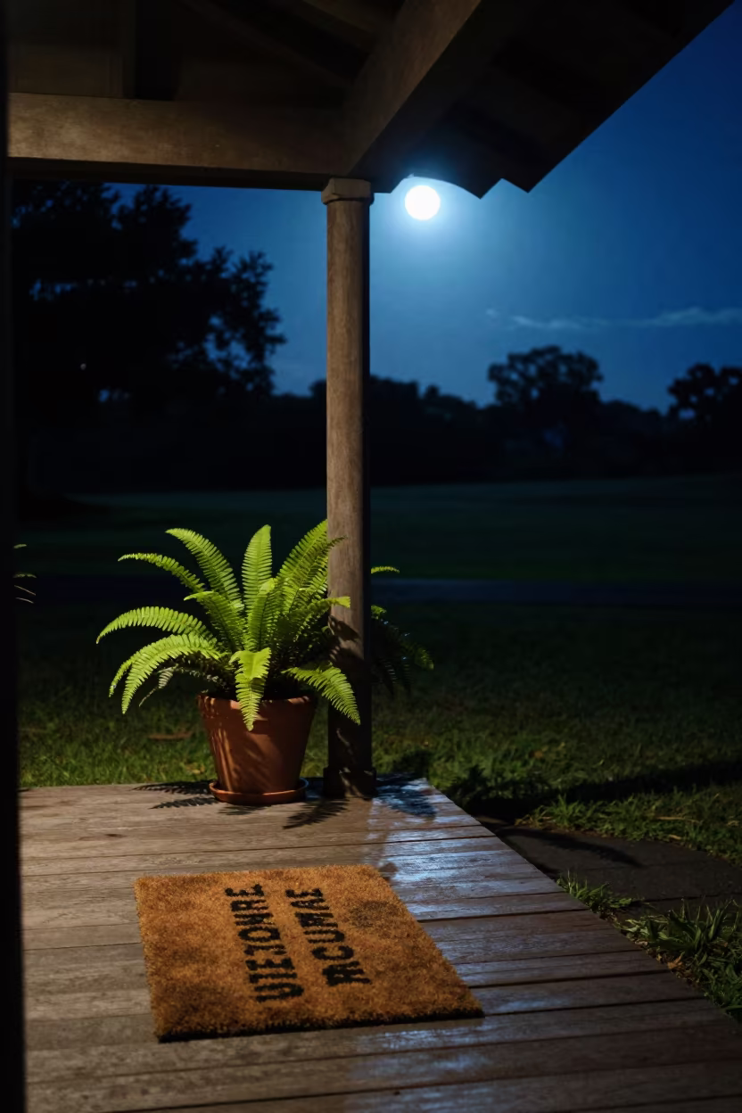 Moonlit Porch Ferns Mauritius Night in in a bloom-heavy meadow in Mauritius