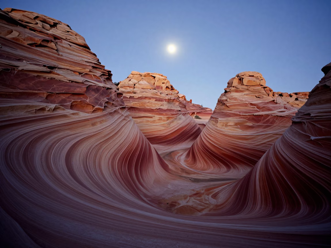 Moonlit Sandstone Wave Texas Dawn in in Texas