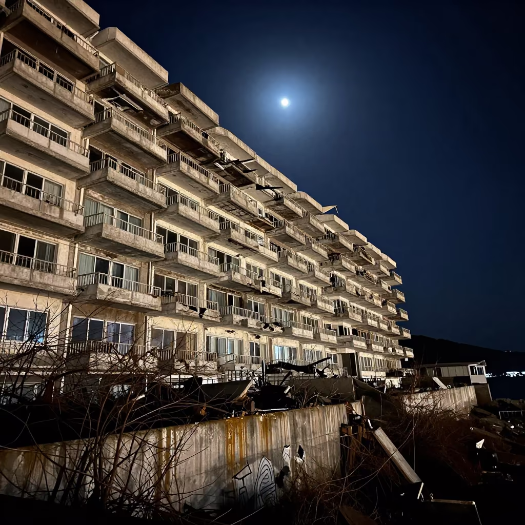 Moonlit Seaside Hotel Ruin Near Gwangalli in near Gwangalli, Busan