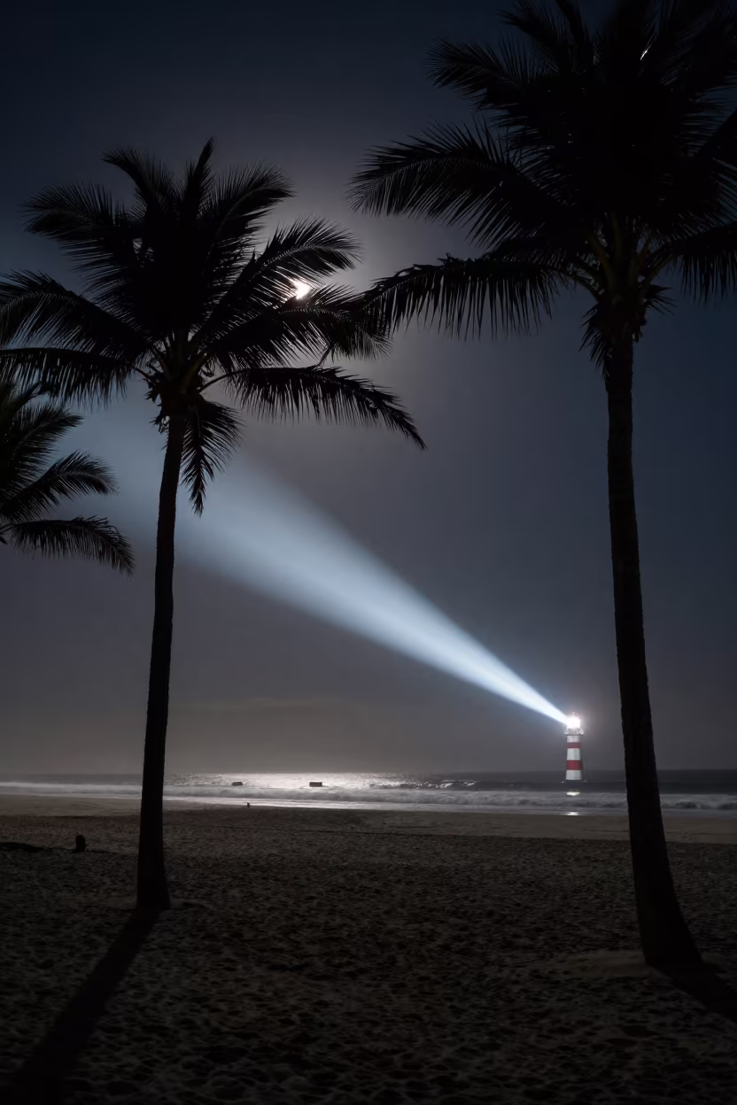 Moonlit Silhouette Beach Cape Town Predawn in under the clearest stretch of sky near Cape Town