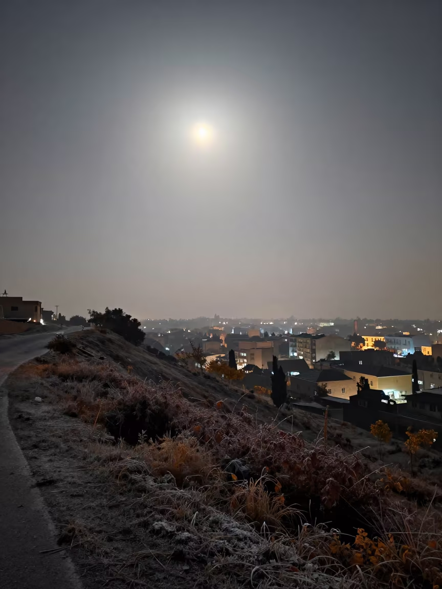 Moonlit Sun Shower Over Az Zubayr City Edge in near Az Zubayr