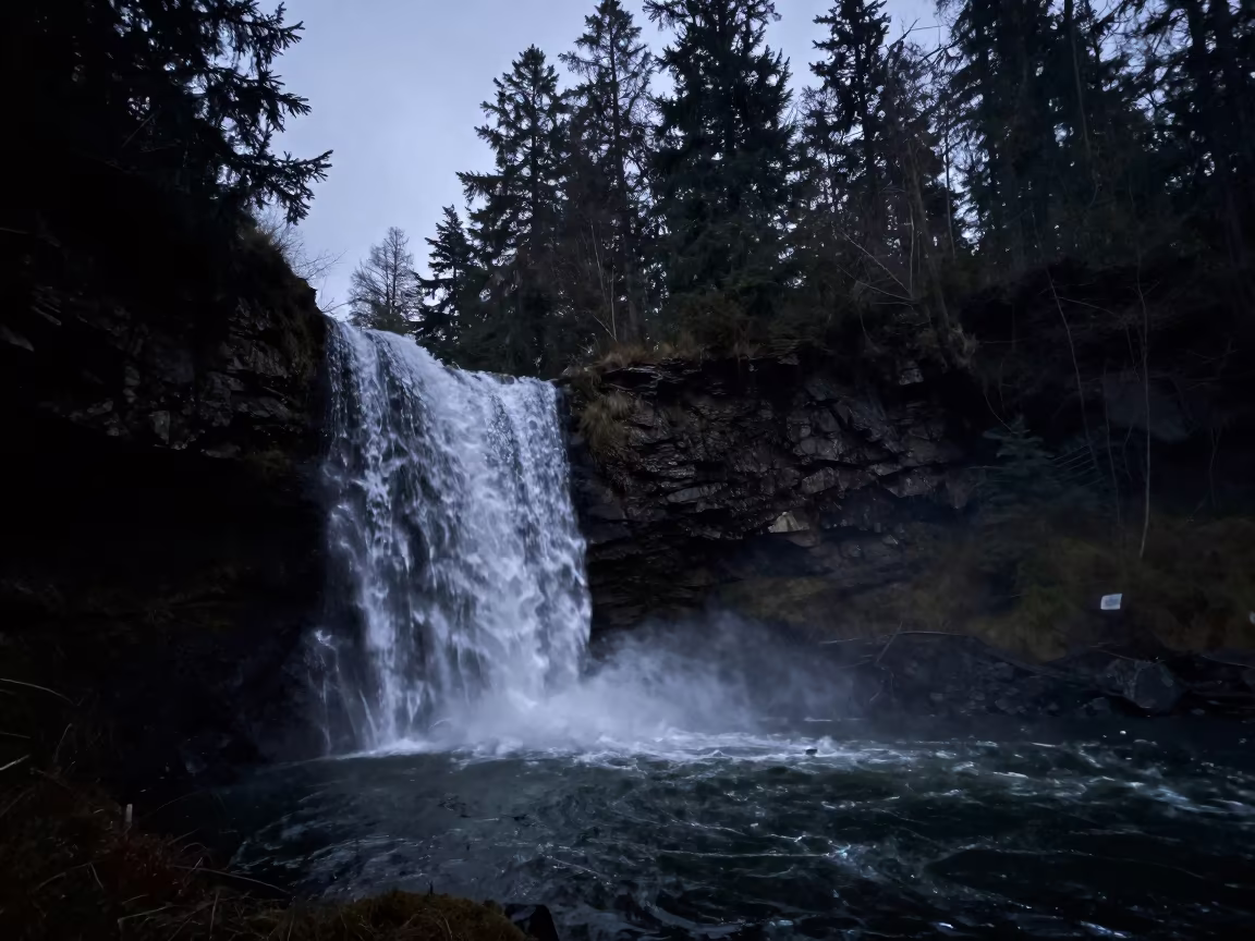 Moonlit Waterfall Before Dawn in Vancouver in near Vancouver