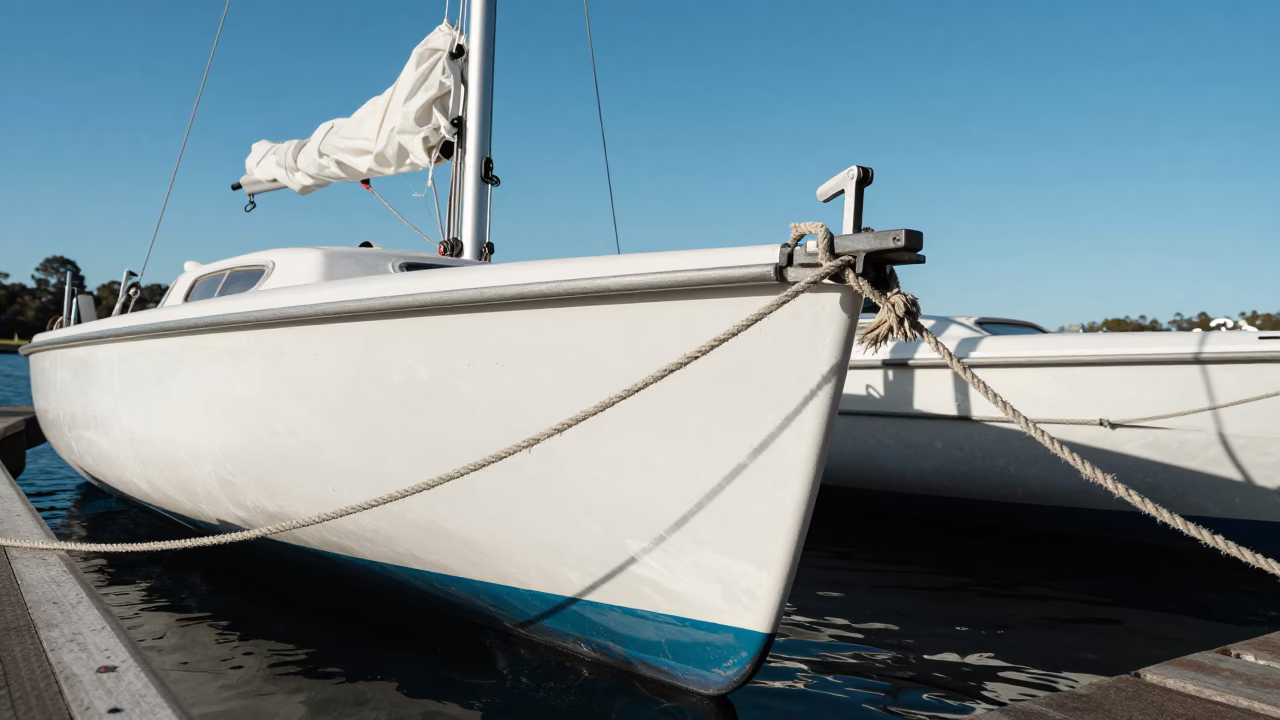 Moored Dinghy in Sydney in in Sydney, New South Wales, Australia