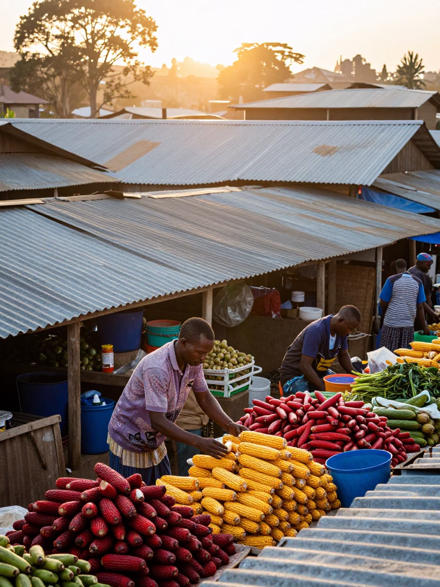Morning Activity at As First Light Reaches The Scene in Nairobi in in Nairobi, Kenya