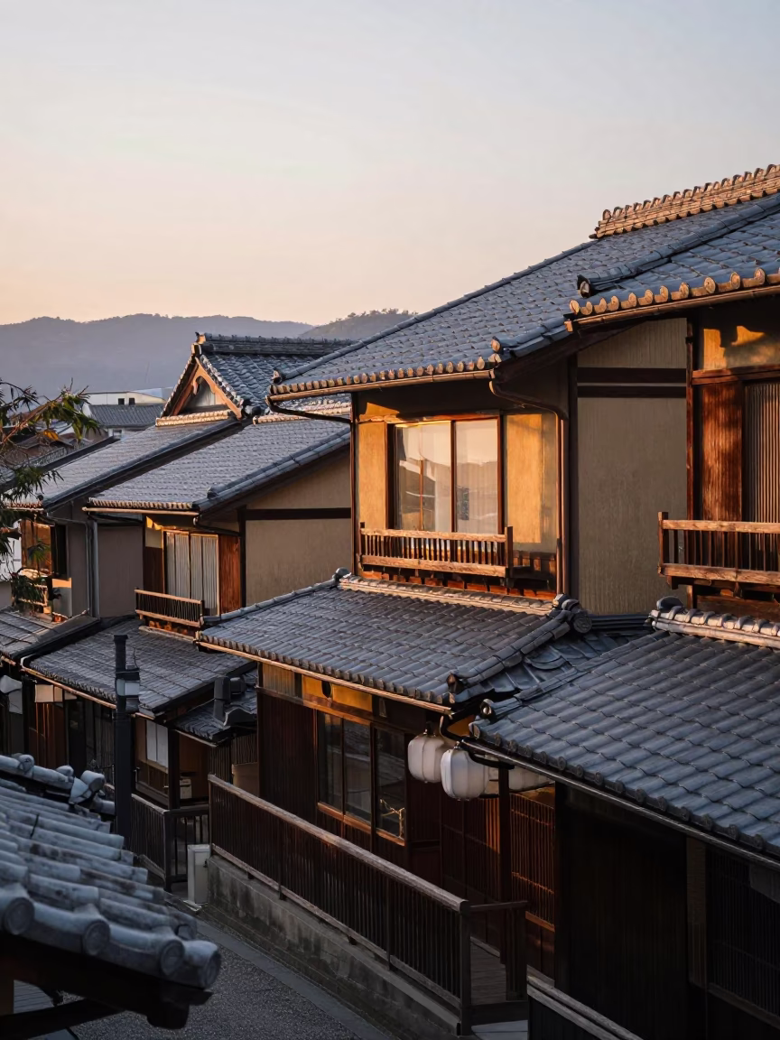 Morning Activity at First Light Of Dawn in Kyoto in in Kyoto, Japan