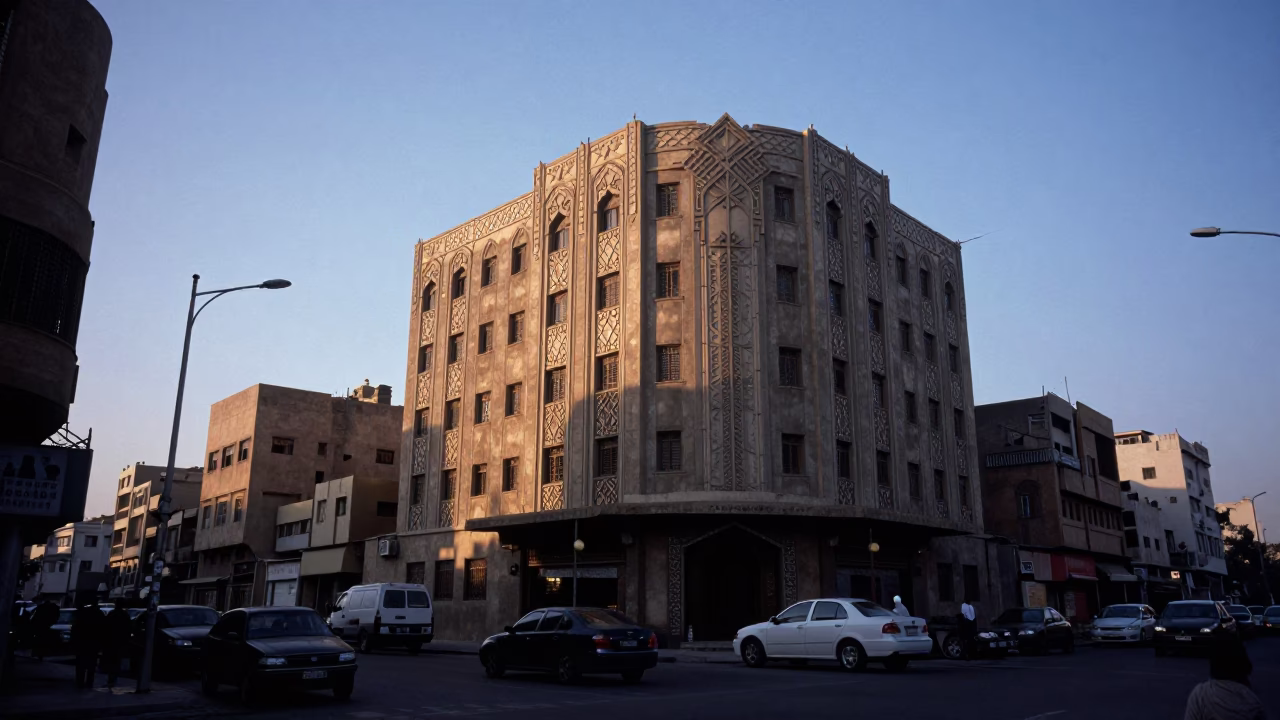 Morning Activity in Cairo at Sunrise Light in in Cairo, Egypt