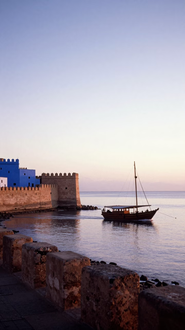 Morning Activity just after sunrise in Essaouira in in Essaouira, Morocco