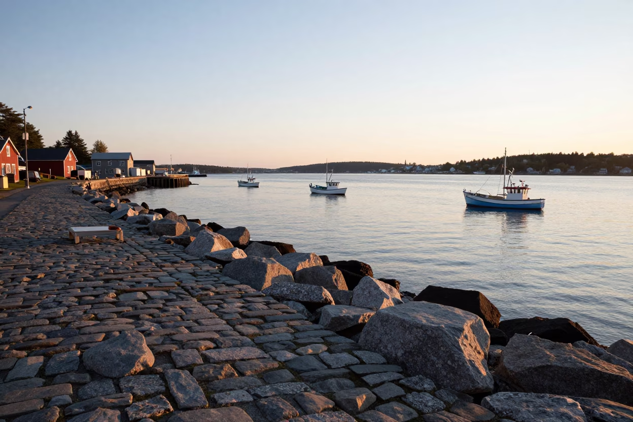 Morning Activity just after sunrise in Halifax in in Halifax, Nova Scotia, Canada