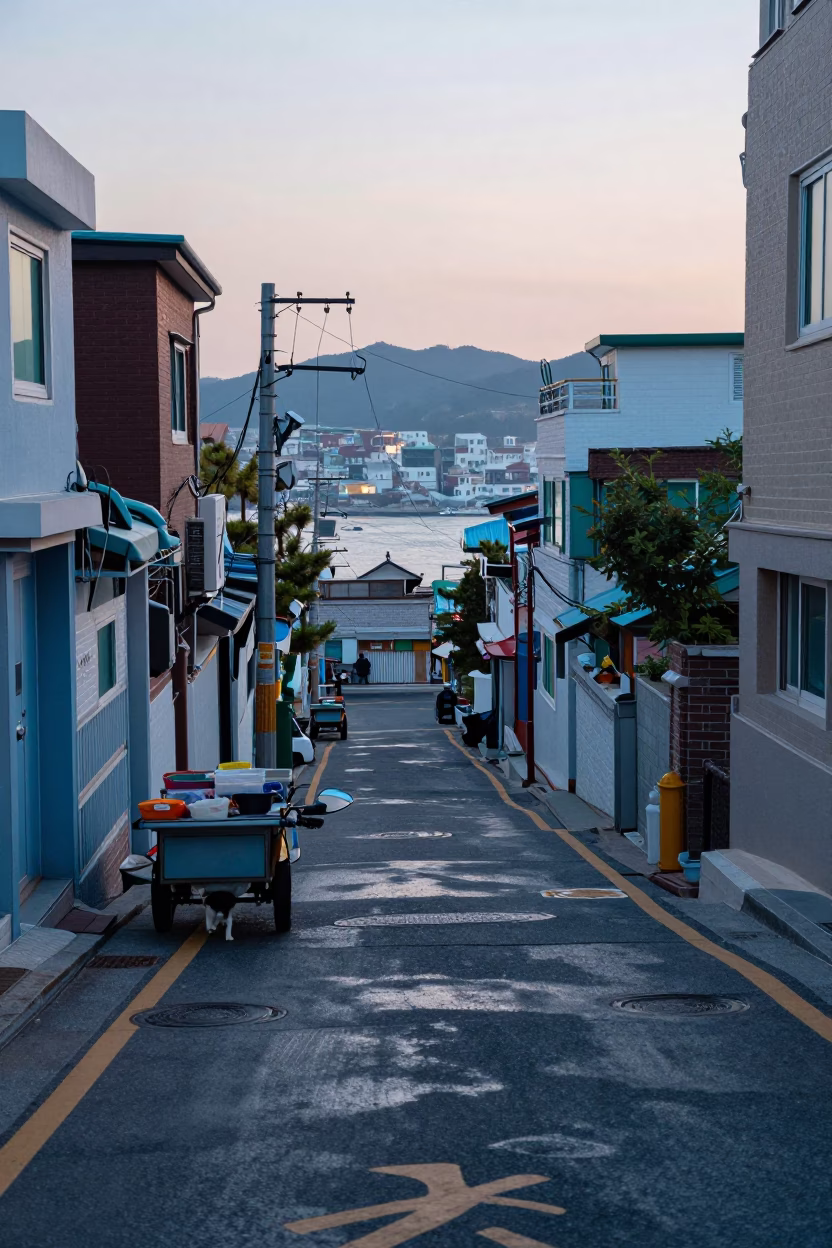 Morning Alleyway in Busan in in Busan, South Korea