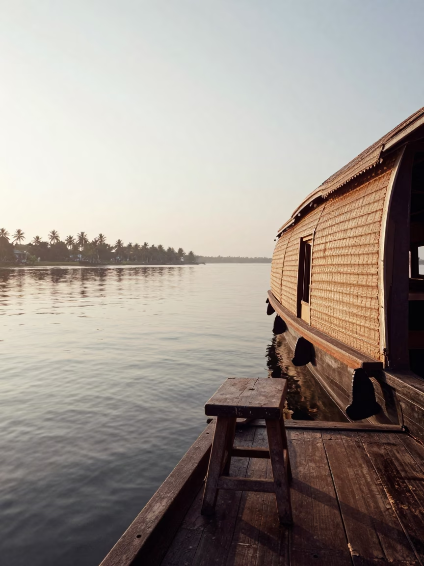 Morning Backwaters in Kochi at As First Light Reaches The Scene in in Kochi, India