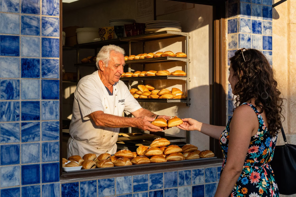 Morning Bakery at First Light Of Dawn in Valencia in in Valencia, Spain