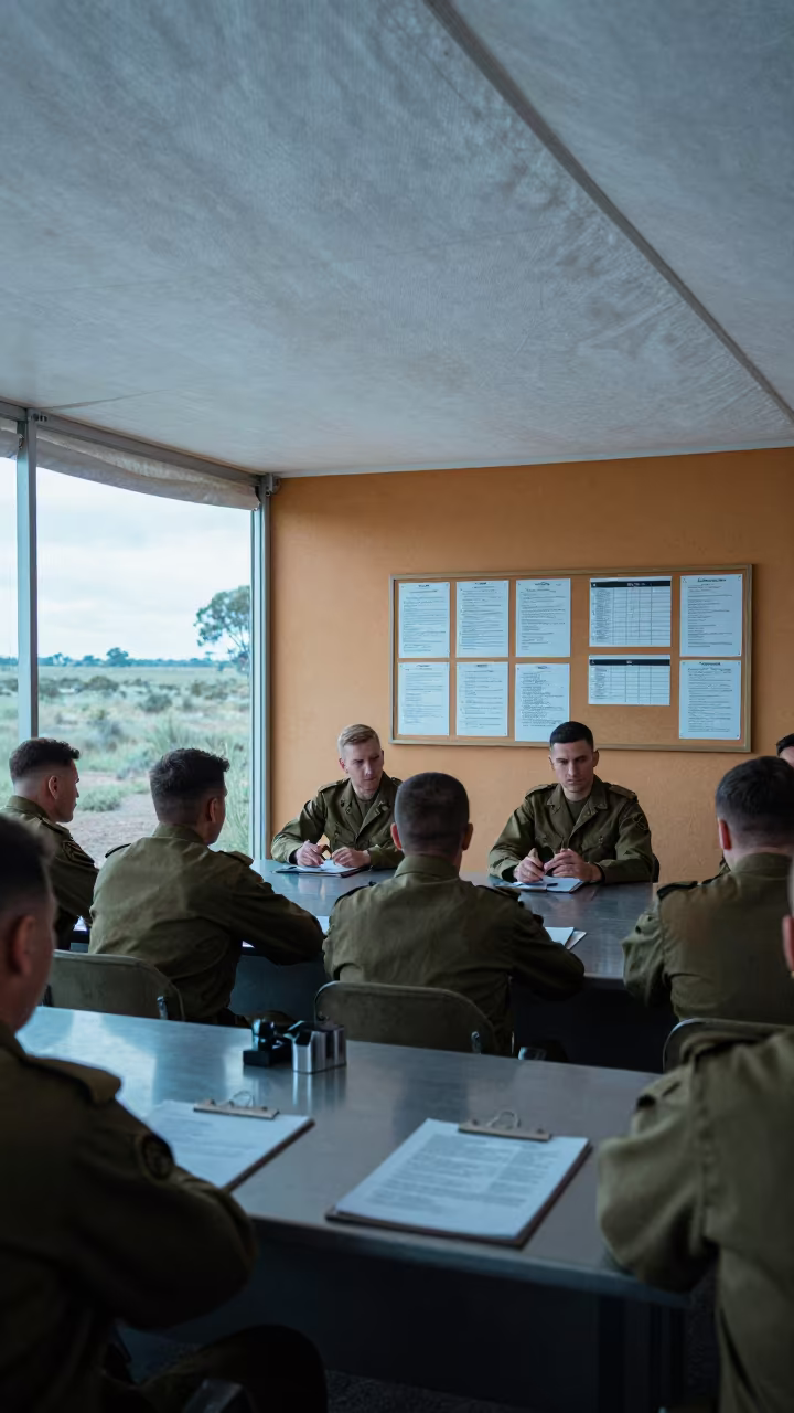 Morning Bulletin Board in Outback Military Briefing Room in inside a briefing room in the Outback