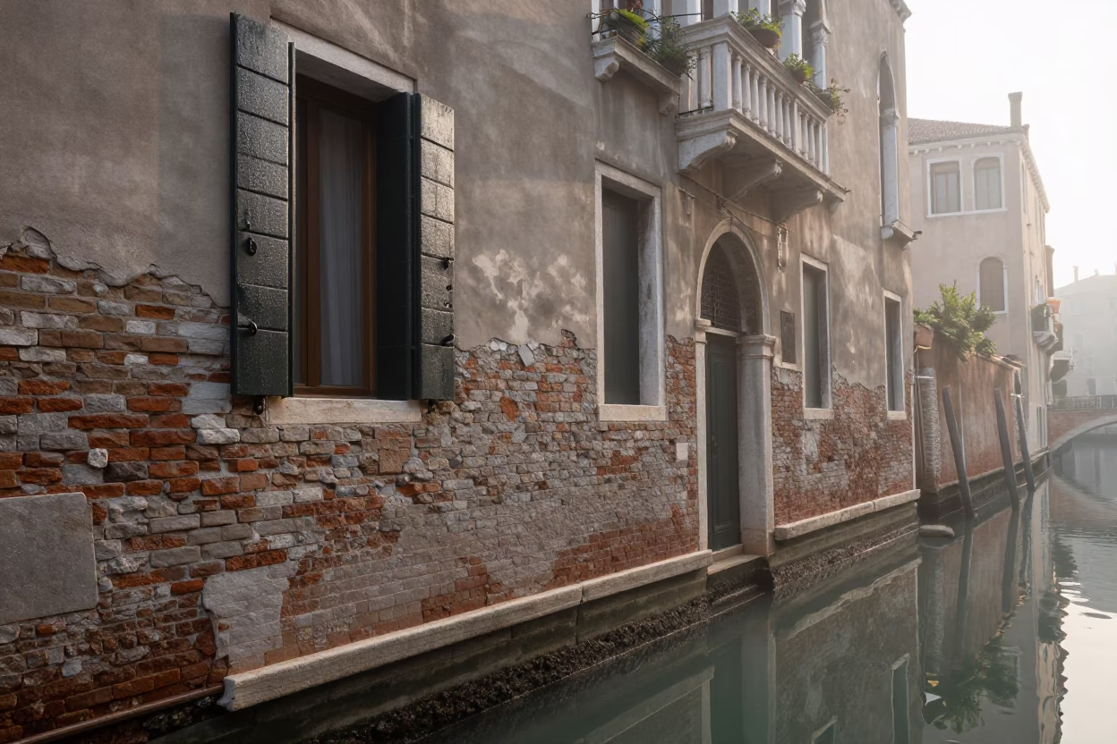 Morning Canals in Venice at The Early Morning Light in in Venice, Italy