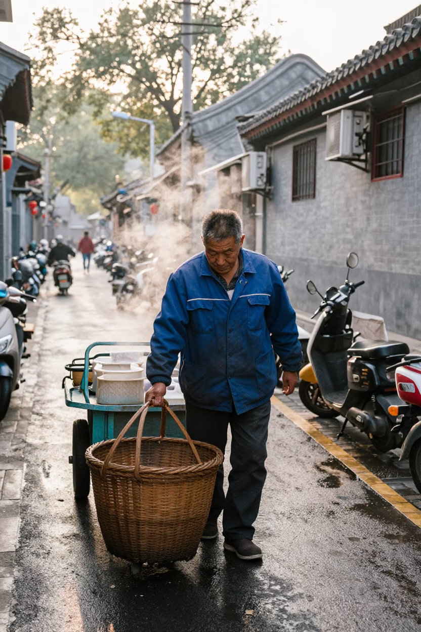 Morning Cart in Beijing in in Beijing, China