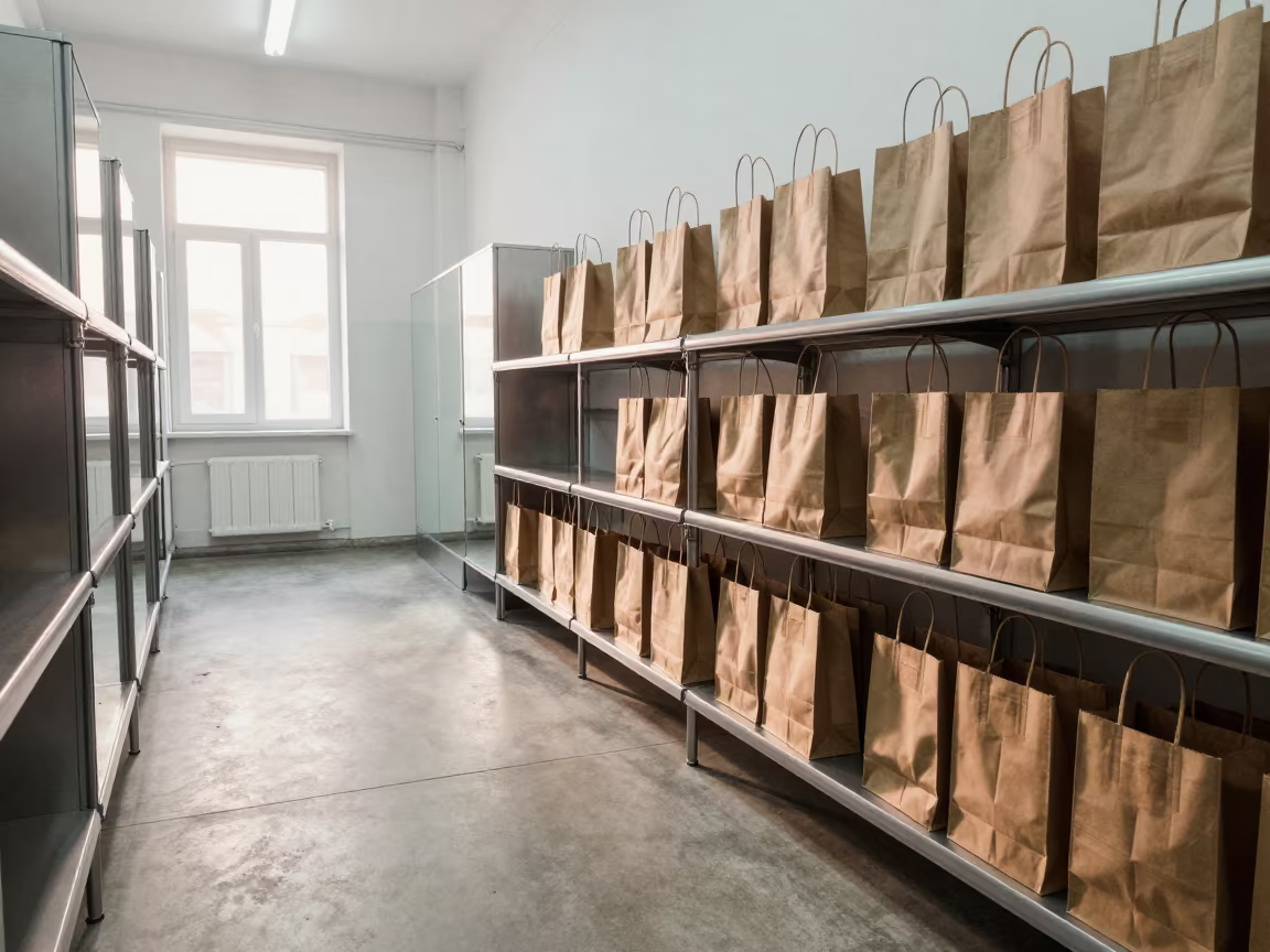 Morning Cashier Belt with Tote Bags in Timisoara in inside a fitting room corridor in Timisoara