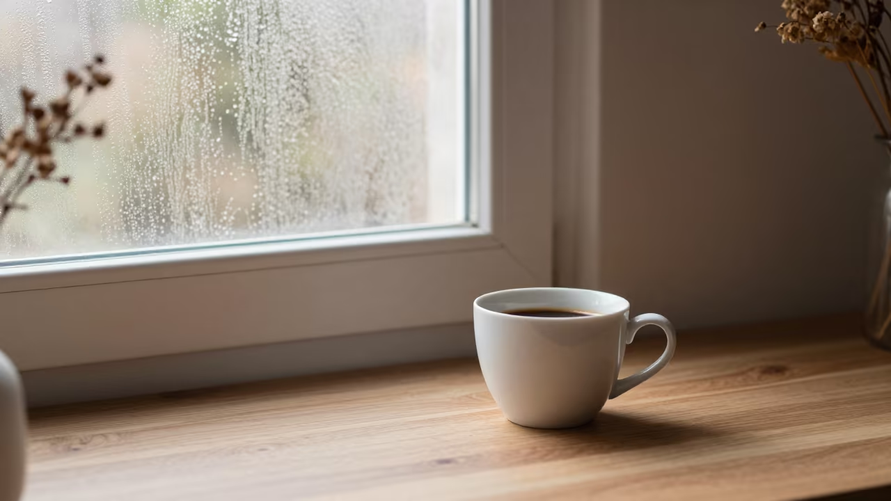 Morning Coffee Cup in Dawn Light Near Tamale in in a cozy kitchen near Tamale