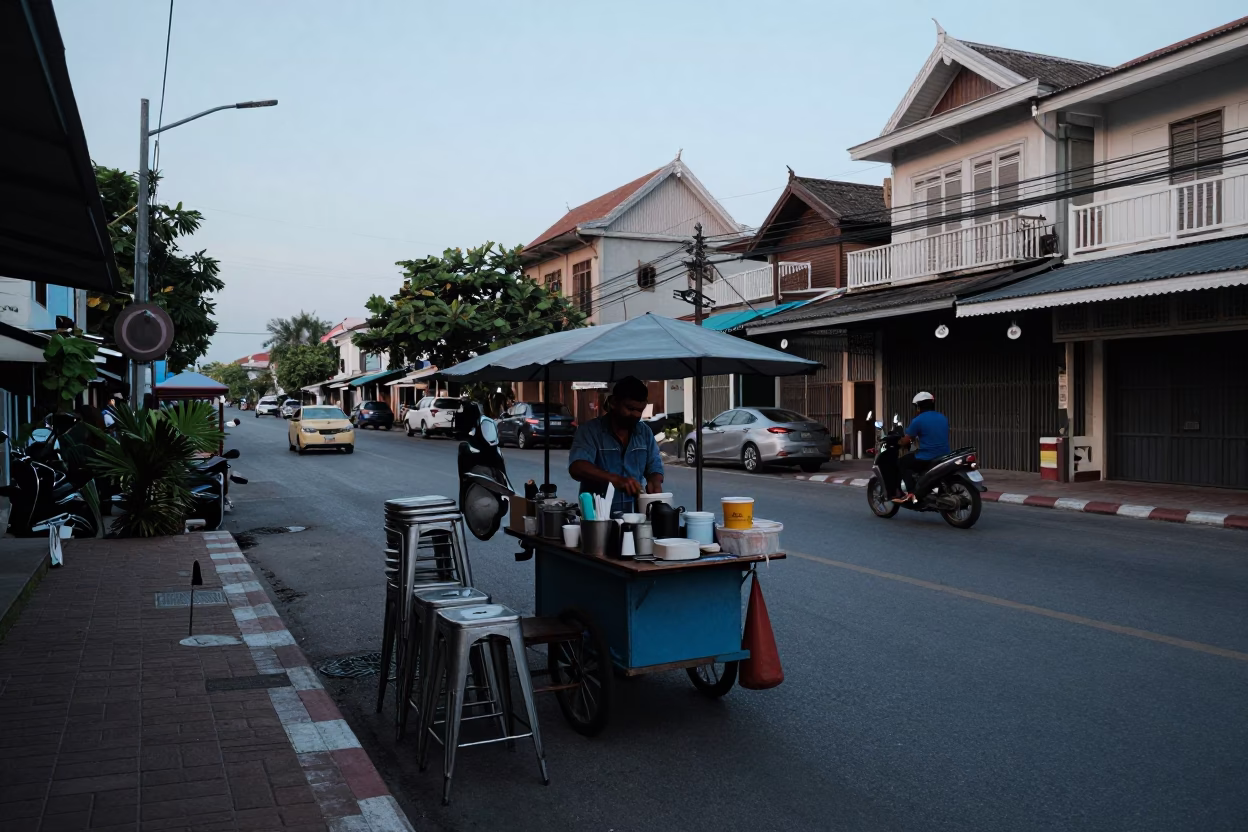 Morning Coffee in Phuket at First Light Of Dawn in in Phuket, Thailand
