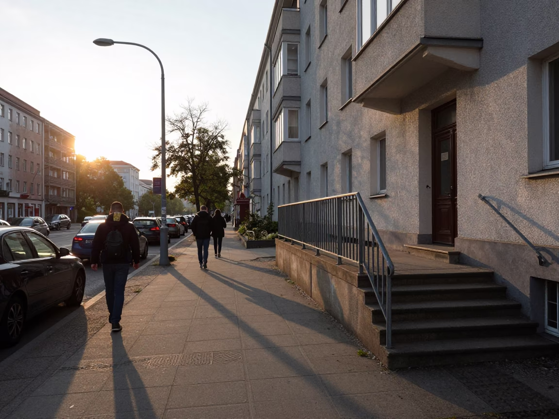 Morning Commute just after sunrise in Berlin in in Berlin, Germany