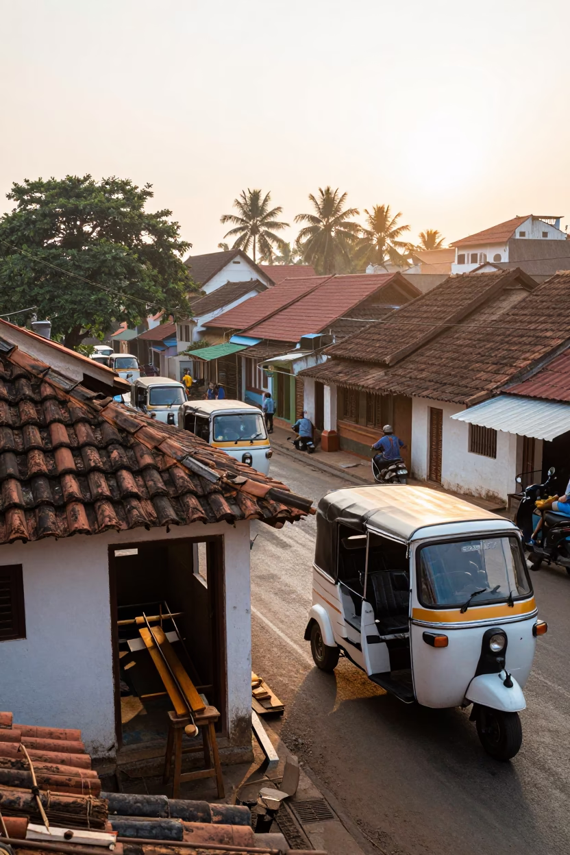 Morning Commute just after sunrise in Kochi in in Kochi, India