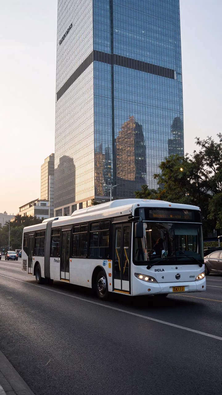 Morning Commute just after sunrise in Mexico City in in Mexico City, Mexico