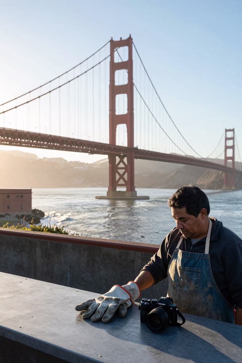 Morning Commute just after sunrise in San Francisco in in San Francisco, California, United States
