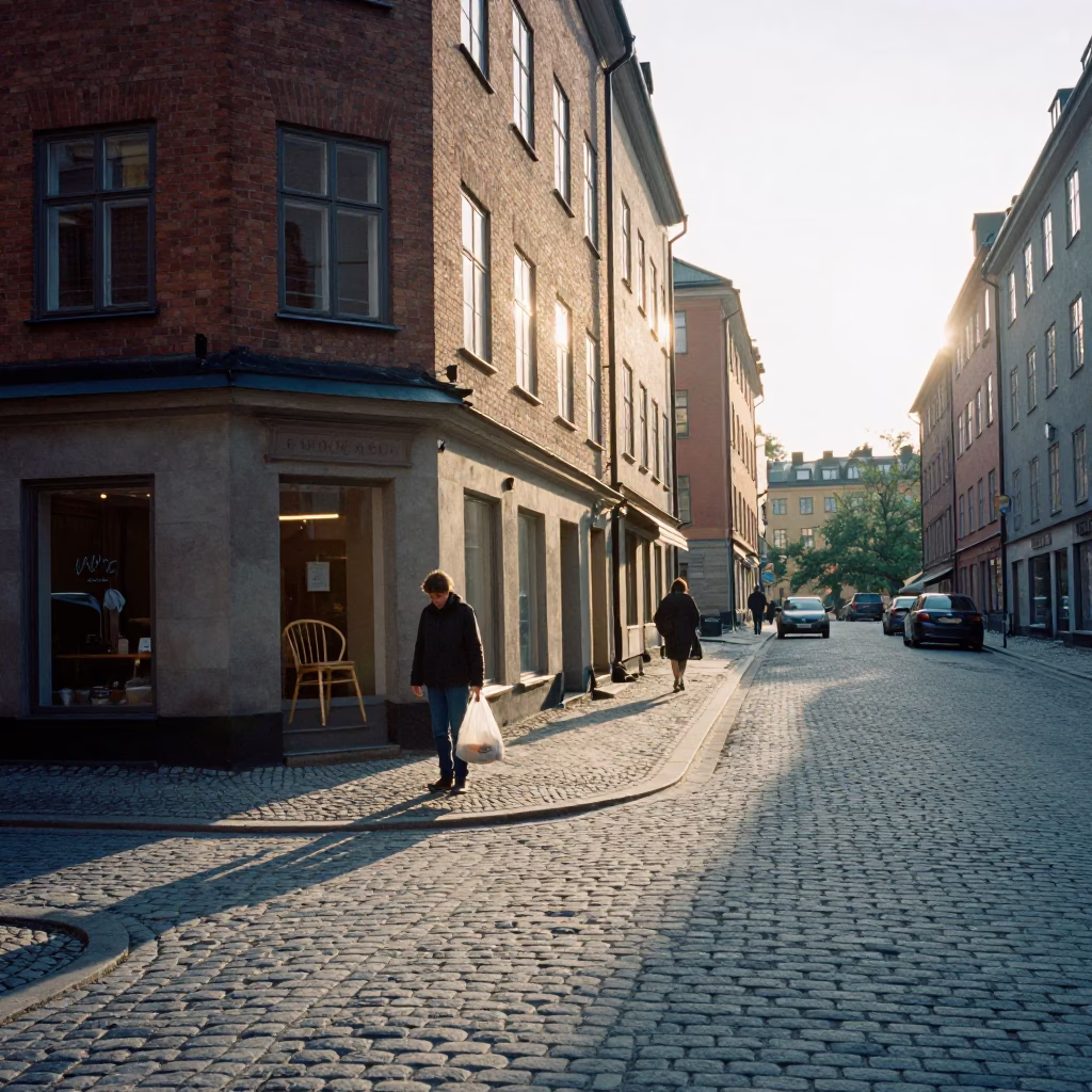 Morning Commute just after sunrise in Stockholm in in Stockholm, Sweden