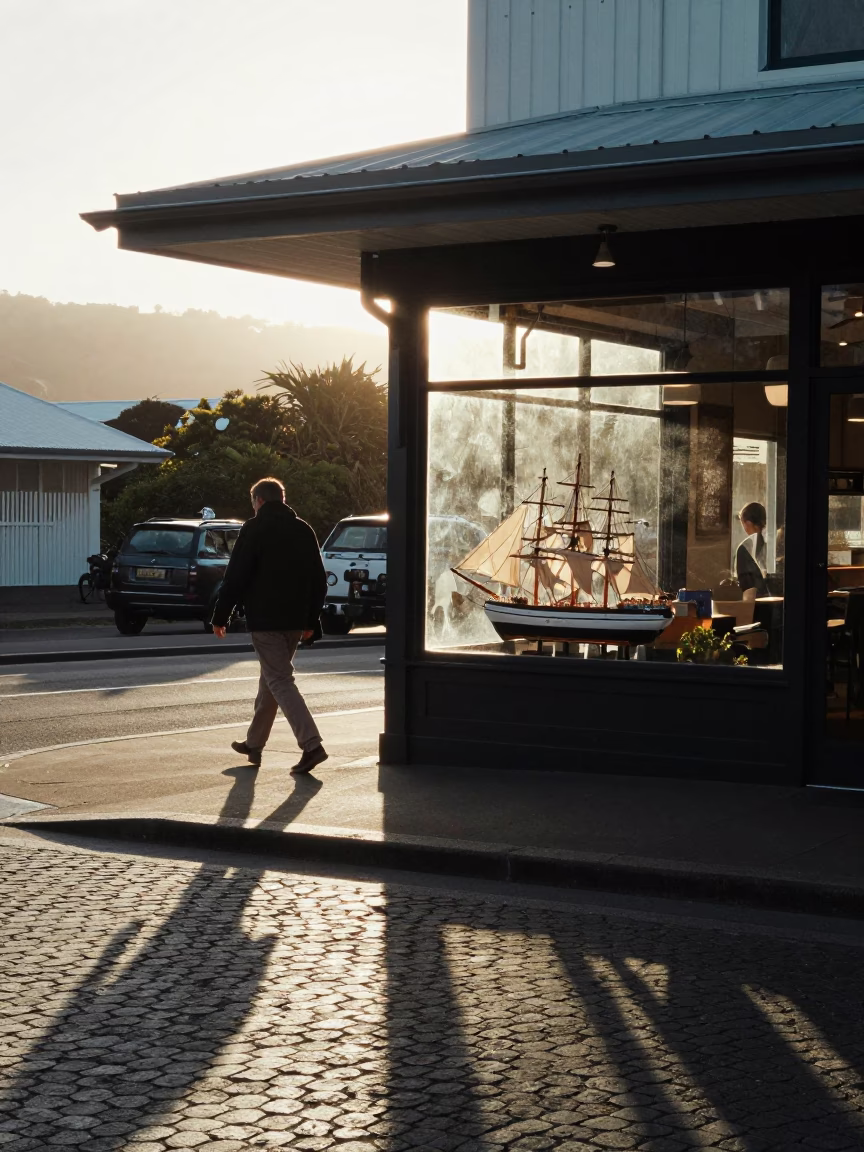 Morning Commute just after sunrise in Wellington in in Wellington, New Zealand