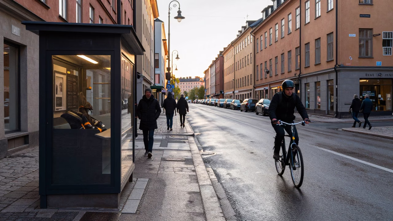 Morning Commuter in Stockholm in in Stockholm, Sweden