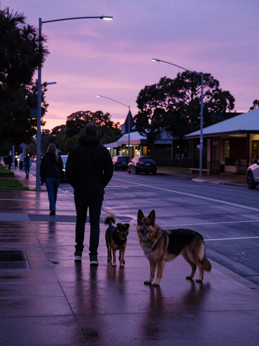 Morning Commuters in Adelaide at The Still Hours Before Dawn Light in in Adelaide, South Australia, Australia