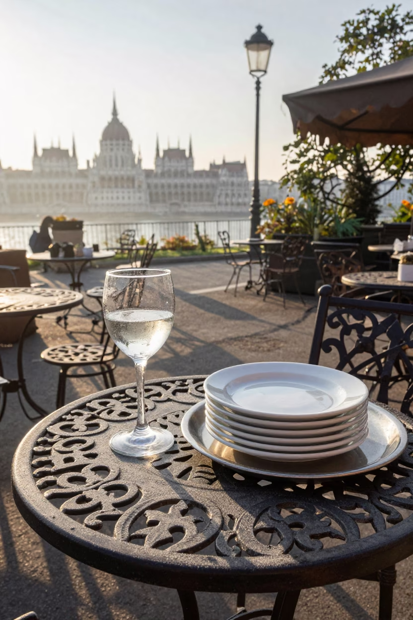 Morning Condensation in Budapest at The Late Morning Light in in Budapest, Hungary