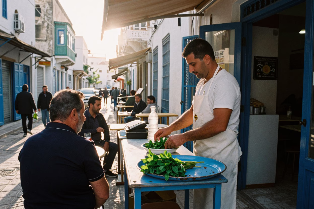 Morning Customers in Tunis in in Tunis, Tunisia