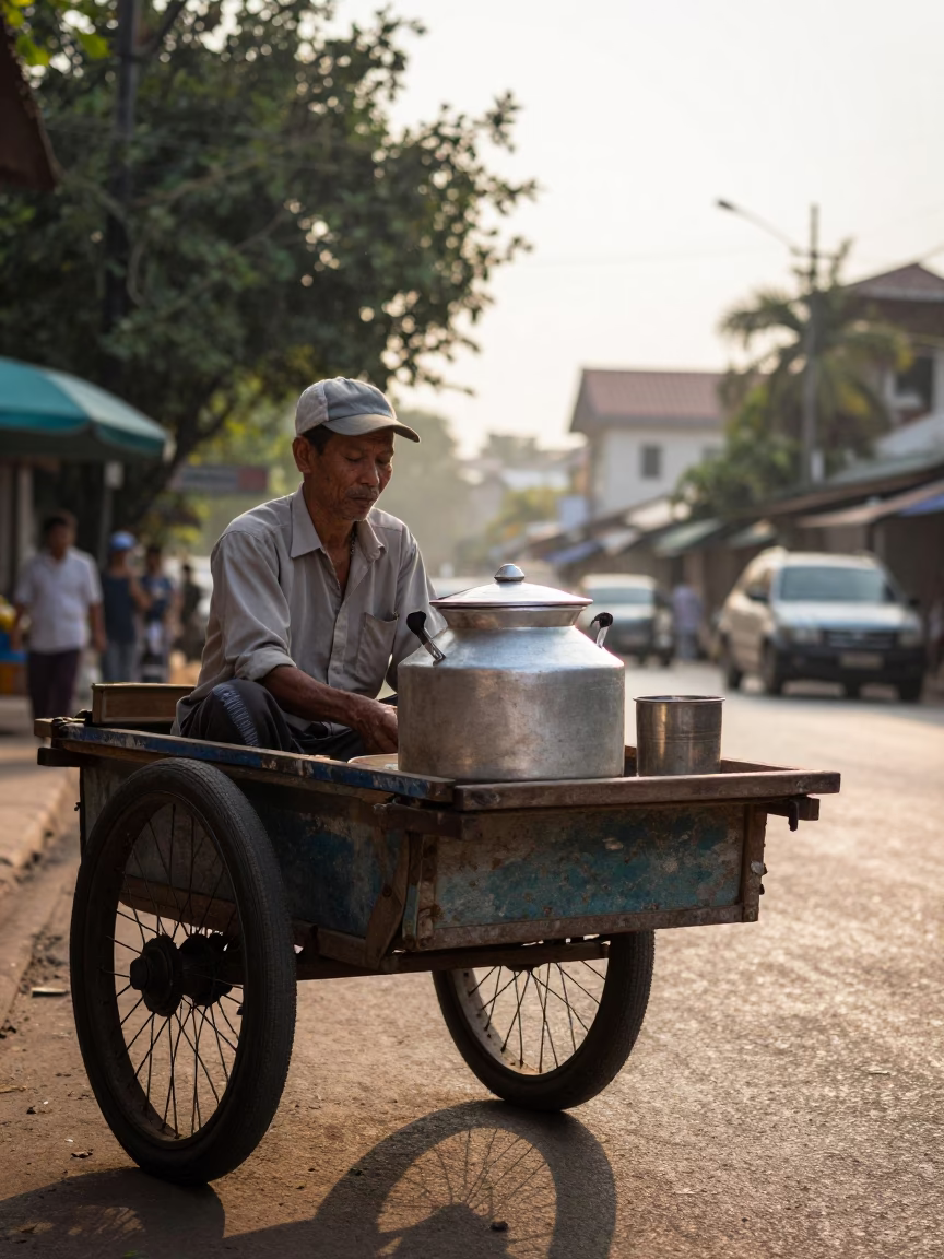 Morning Drinks in Phnom Penh in in Phnom Penh, Cambodia
