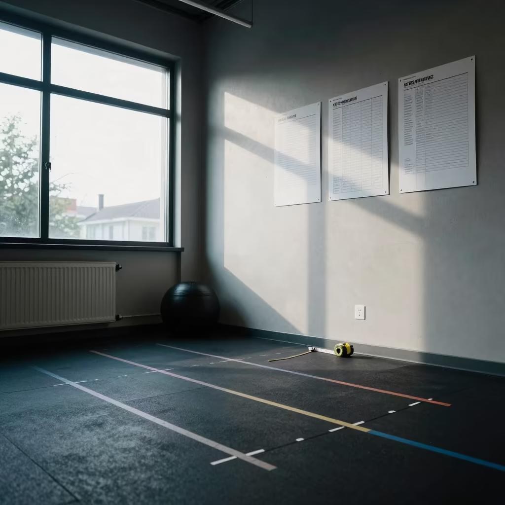 Morning Fitness Assessment Alcove with Gear in inside a strength room in The Hague