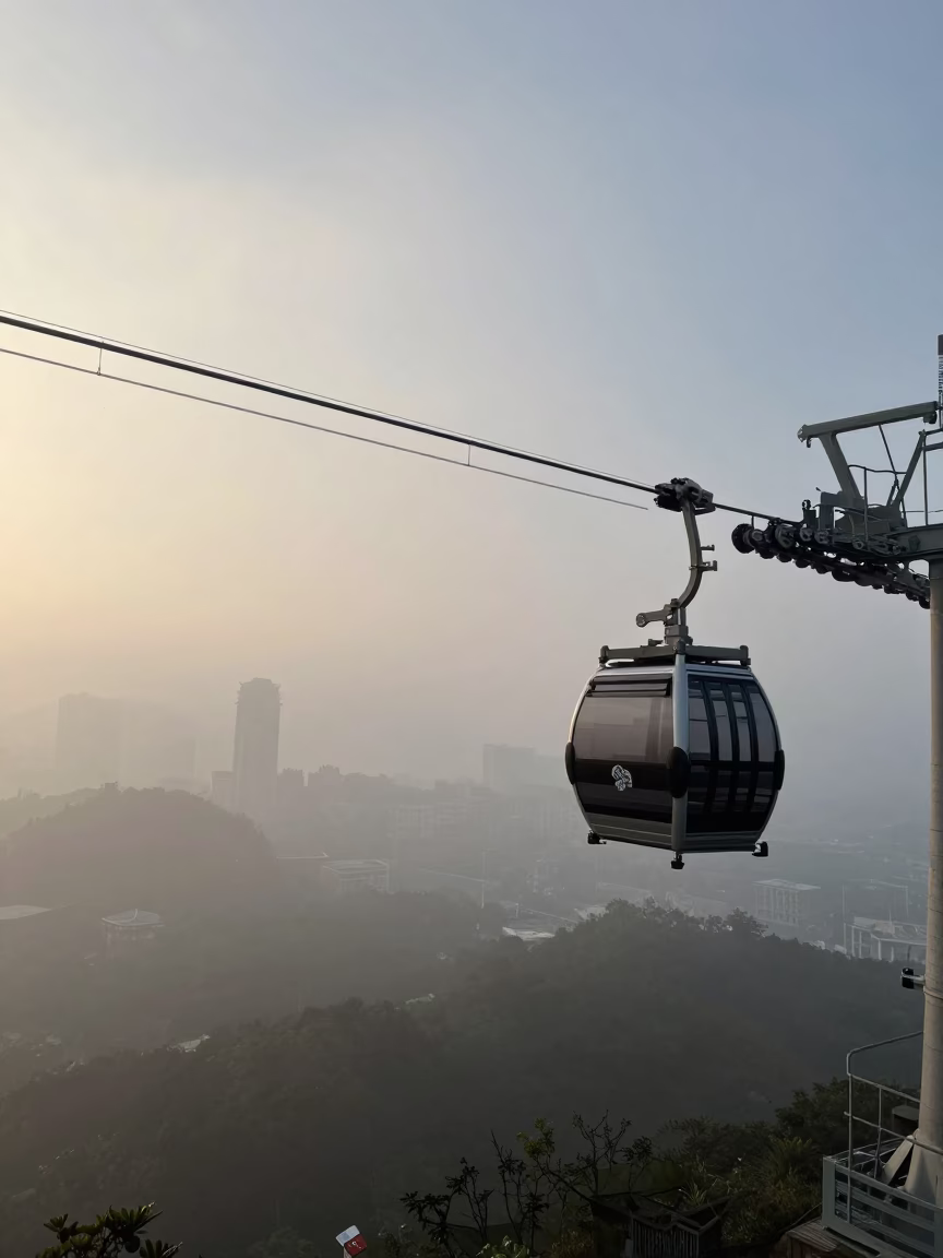 Morning Fog in Taipei at First Light Of Dawn in in Taipei, Taiwan