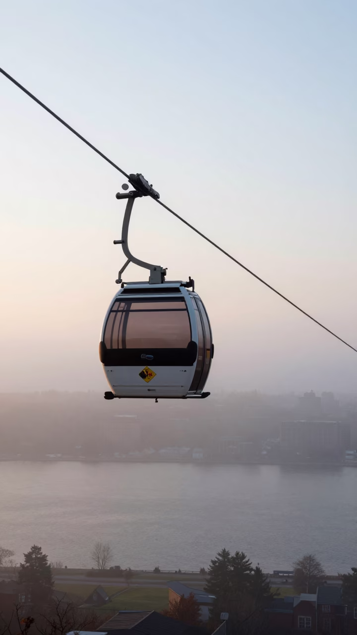 Morning Fog just after sunrise in Montreal in in Montreal, Quebec, Canada