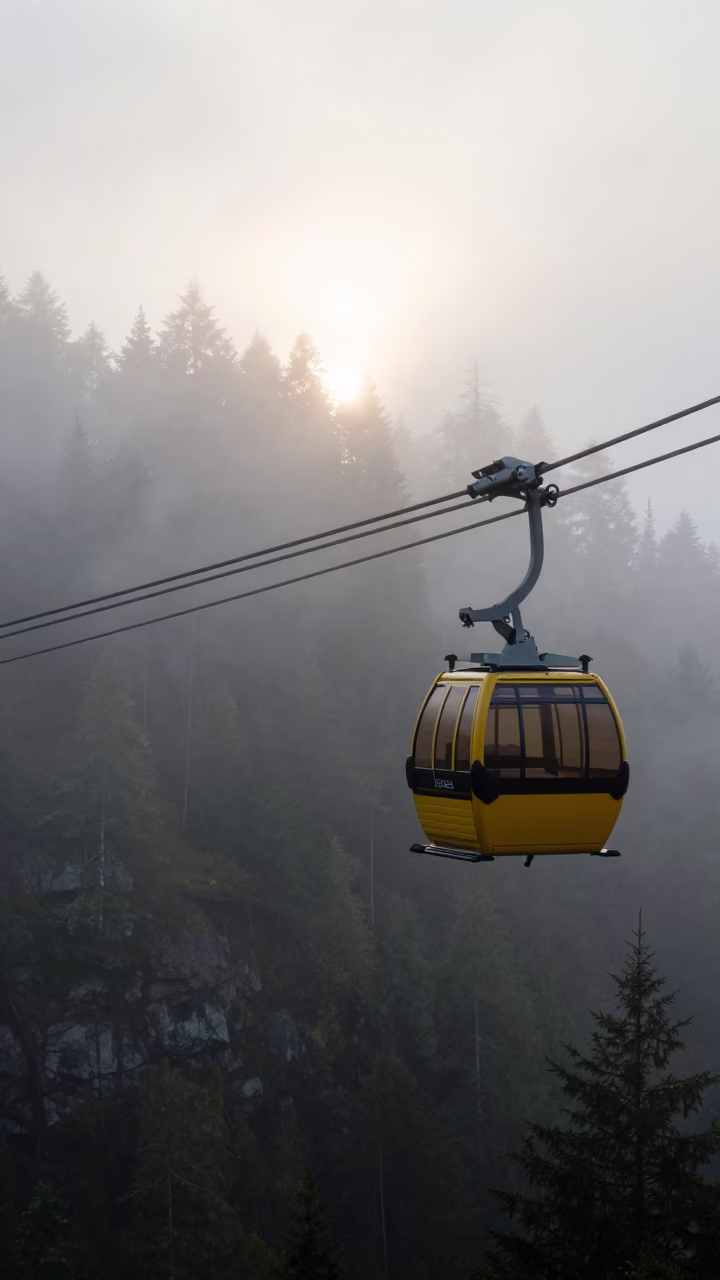 Morning Fog just after sunrise in Vancouver in in Vancouver, British Columbia, Canada