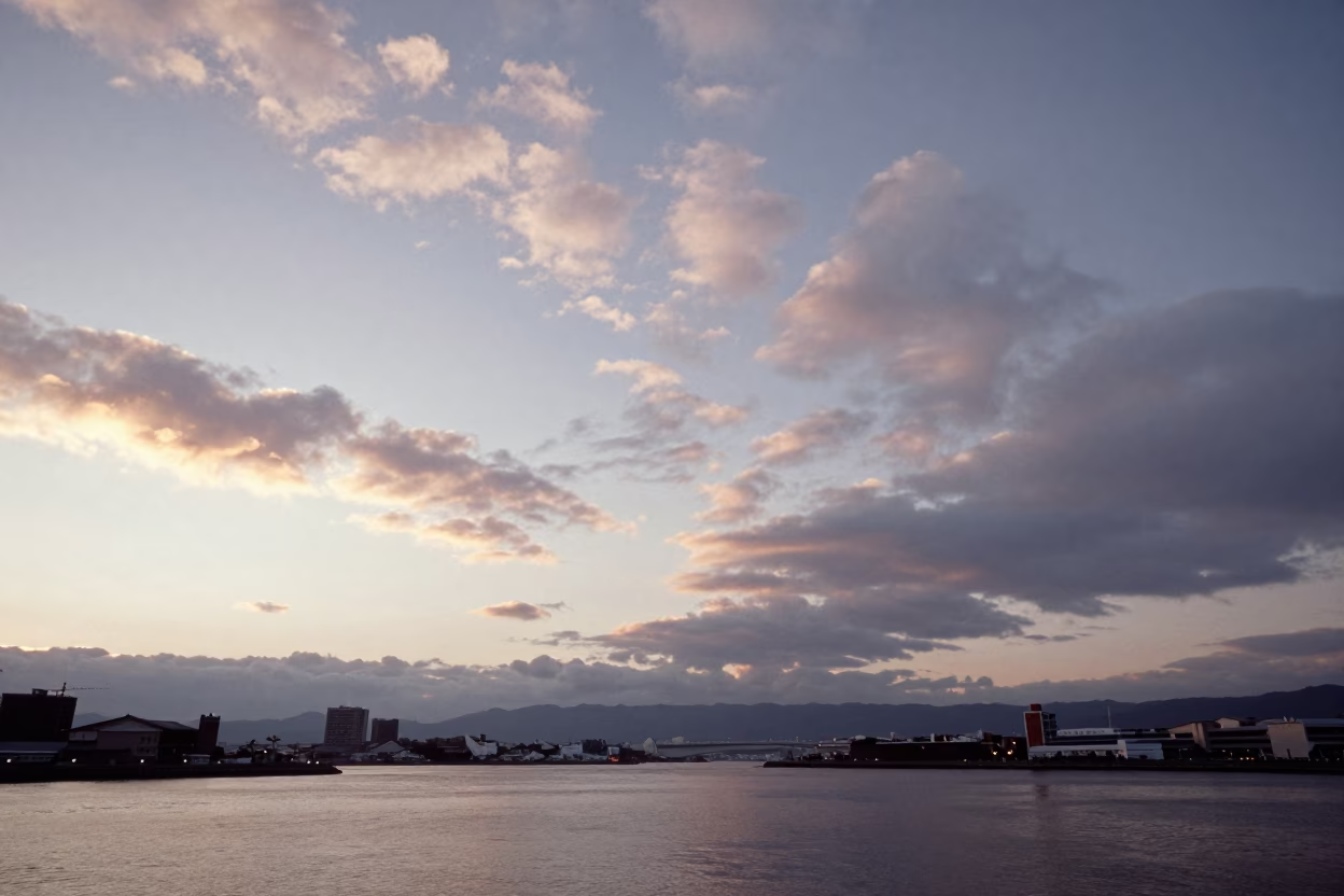 Morning Glory Clouds Over Hakata Bay Fukuoka Japan Nautical Dawn in in Fukuoka, Japan