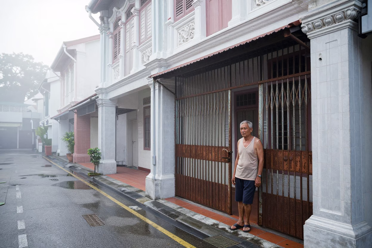Morning Haze in Singapore at Early Morning Light in in Singapore, Singapore