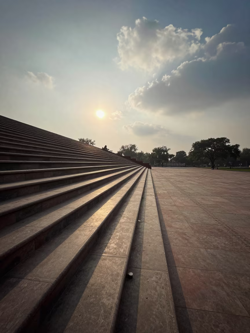 Morning Haze Tiled Stair Hall Prayagraj in inside a tiled stair hall in Prayagraj