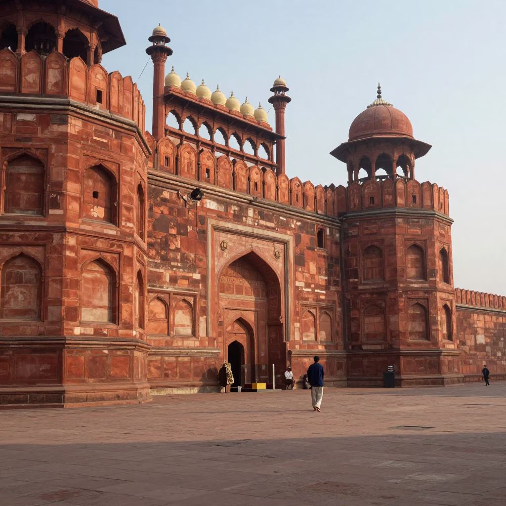 Morning Light at As First Light Reaches The Scene in Delhi in in Delhi, India