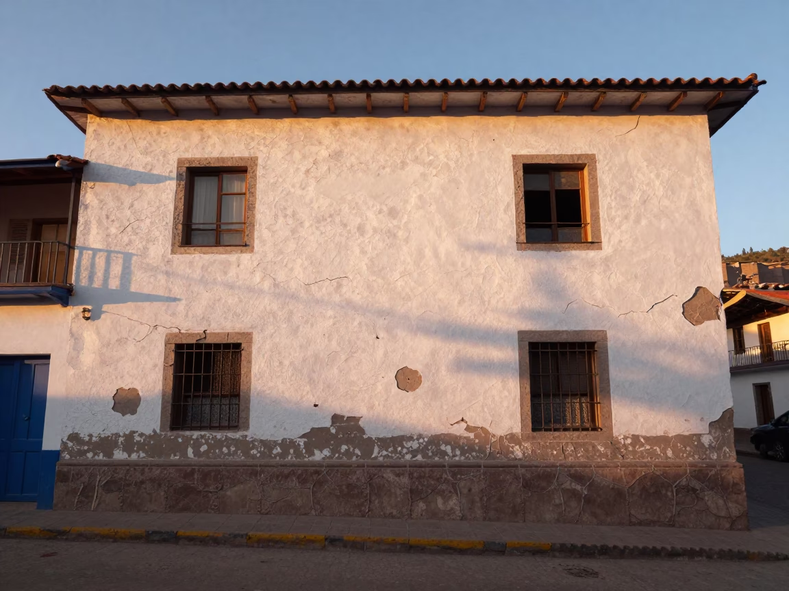Morning Light at As First Light Reaches The Scene in La Paz in in La Paz, Bolivia