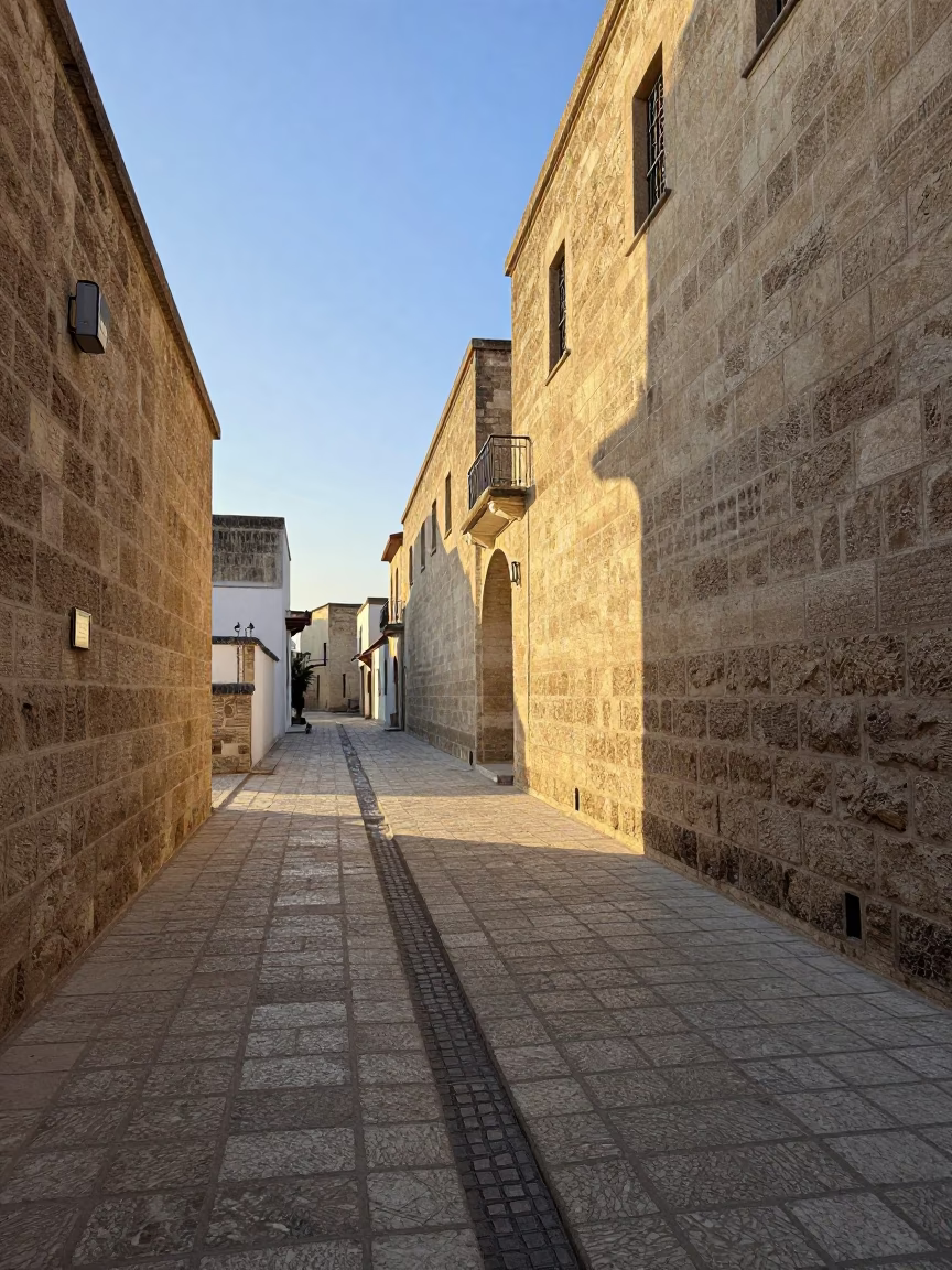 Morning Light at As First Light Reaches The Scene in Tunis in in Tunis, Tunisia
