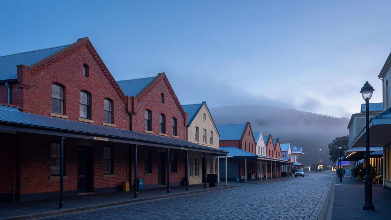 Morning Light at Nautical Dawn Light in Hobart in in Hobart, Tasmania, Australia