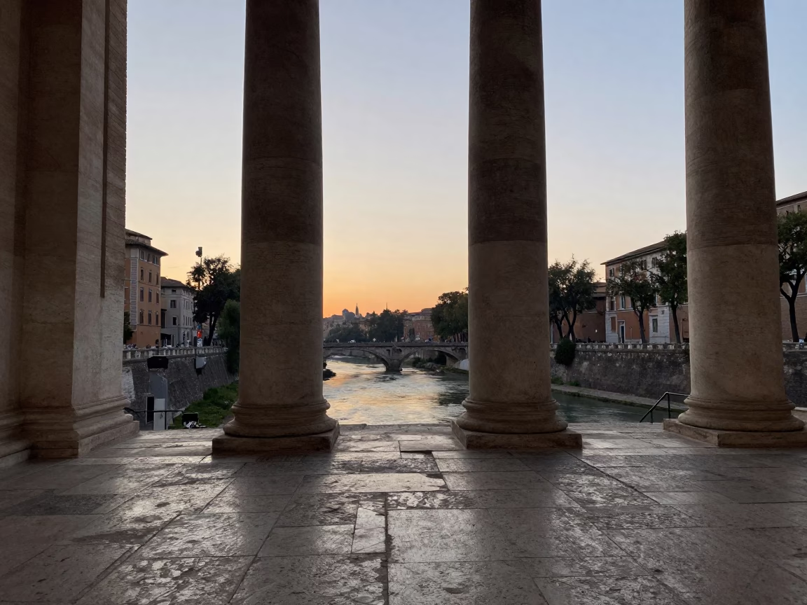 Morning Light at Nautical Dawn Light in Rome in in Rome, Italy
