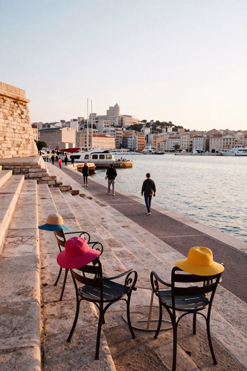 Morning Light at The Early Morning Light in Marseille in in Marseille, France