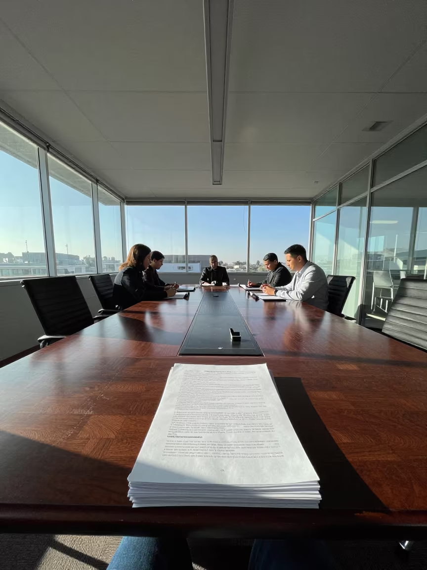 Morning Light on Boardroom Table Jijiga in at a boardroom table before a meeting in Jijiga
