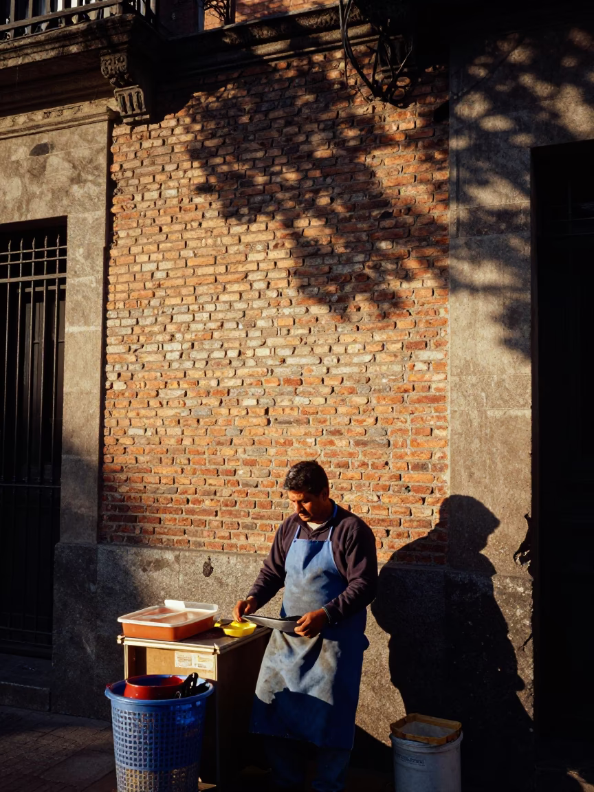Morning Light in Buenos Aires at As First Light Reaches The Scene in in Buenos Aires, Argentina
